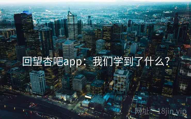 回望杏吧app：我们学到了什么？